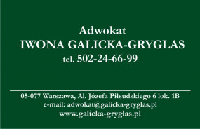 Obsługa Prawna - Adwokat Iwona Galicka-Gryglas Kancelaria Adwokacka Warszawa
