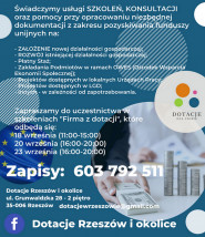 Szkolenie  Firma z dotacji  - Dotacje Rzeszów i okolice Rzeszów