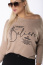 Sweter z napisem beżowy Paczków - Drag@n Anna Dragan Fashion